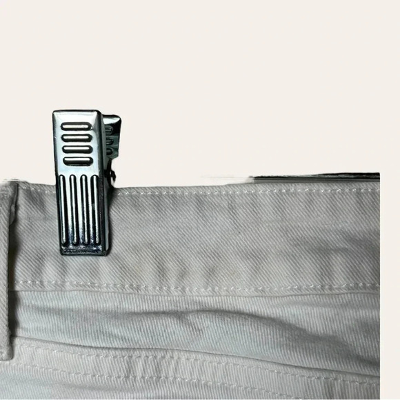 PAIGE VERDUGO CROP WHITE DENIM JEANS RAW HEM SIZE 29 - Picture 13 of 15